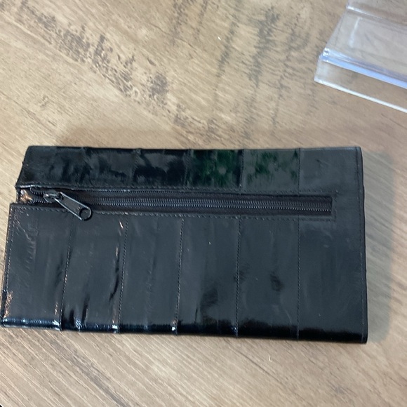 Vintage Eel Leather Black Clutch Wallet - Picture 4 of 5